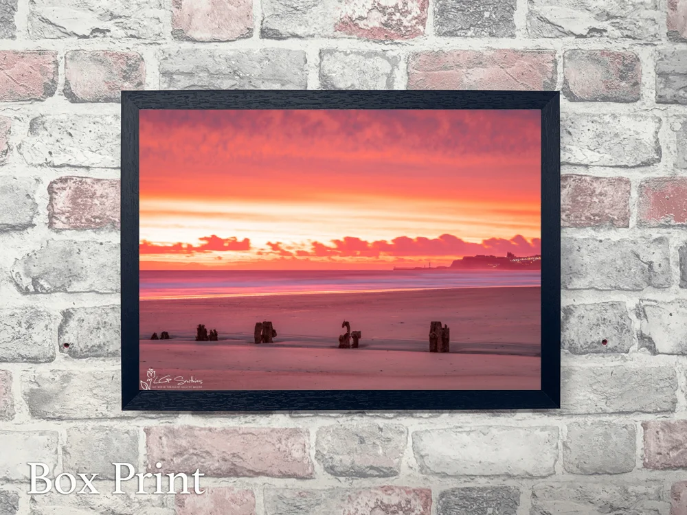 Sandsend Beach and Whitby at Dawn 4 Sandsend Beach and Whitby at Dawn - Landscape-Box-Print