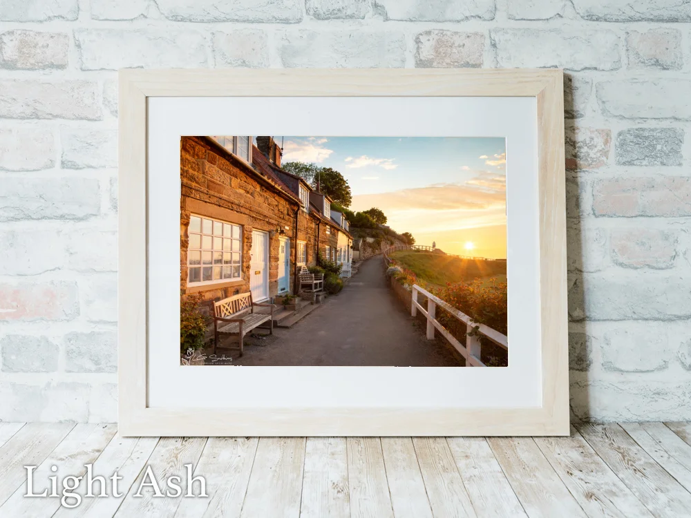 Sandsend Cottages At Sunrise 5 Sandsend Cottages At Sunrise - Light-Ash-Landscape-Frame