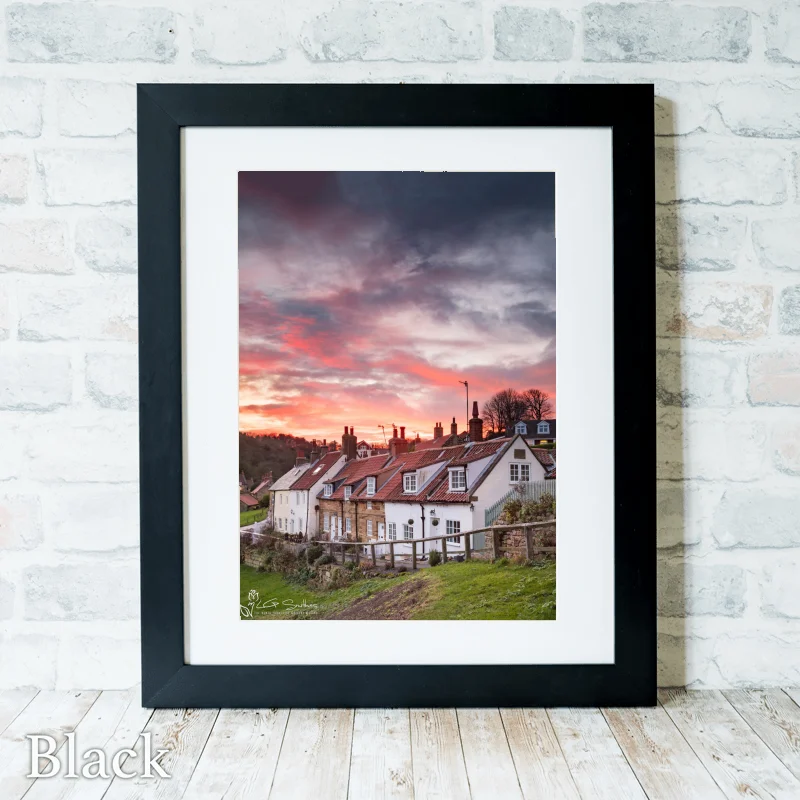 Sandsend Village 3 Sandsend Village - Black-Portrait-Frame