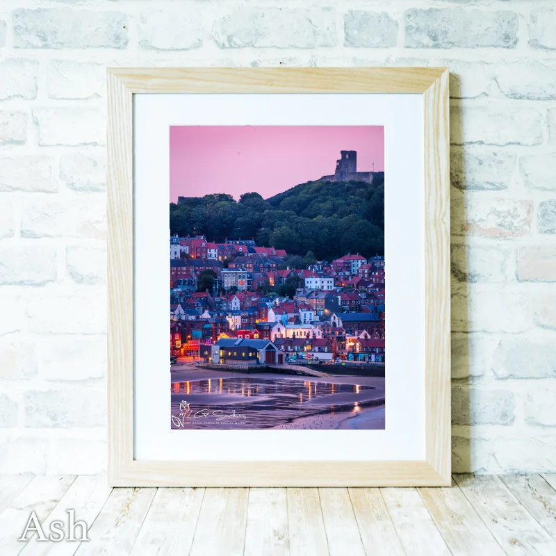 Scarborough Castle And South Bay At Dusk 4 Scarborough Castle And South Bay At Dusk - Ash-Portrait-Frame