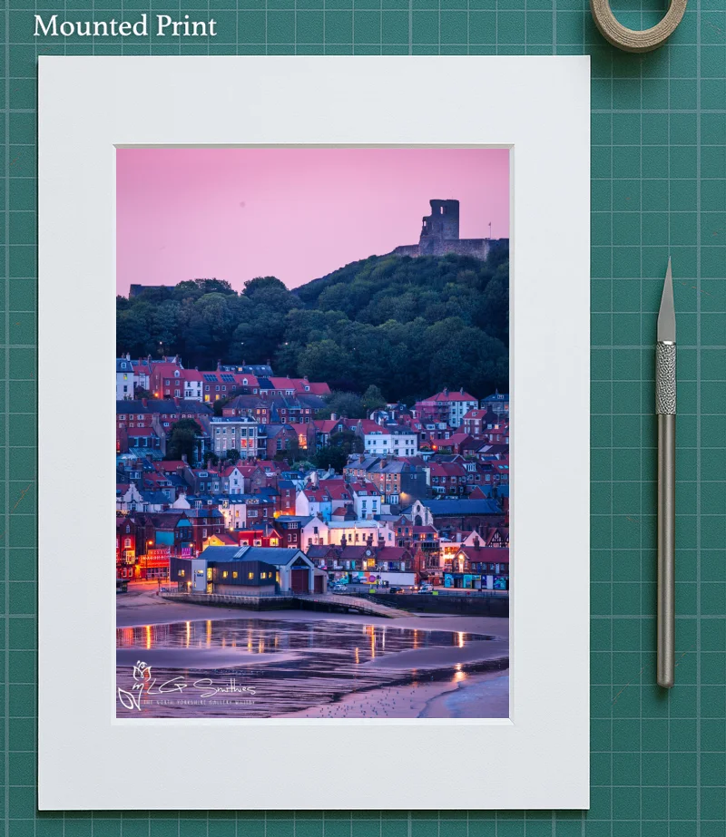 Scarborough Castle And South Bay At Dusk 5 Scarborough Castle And South Bay At Dusk - Mounted-Print-Portrait