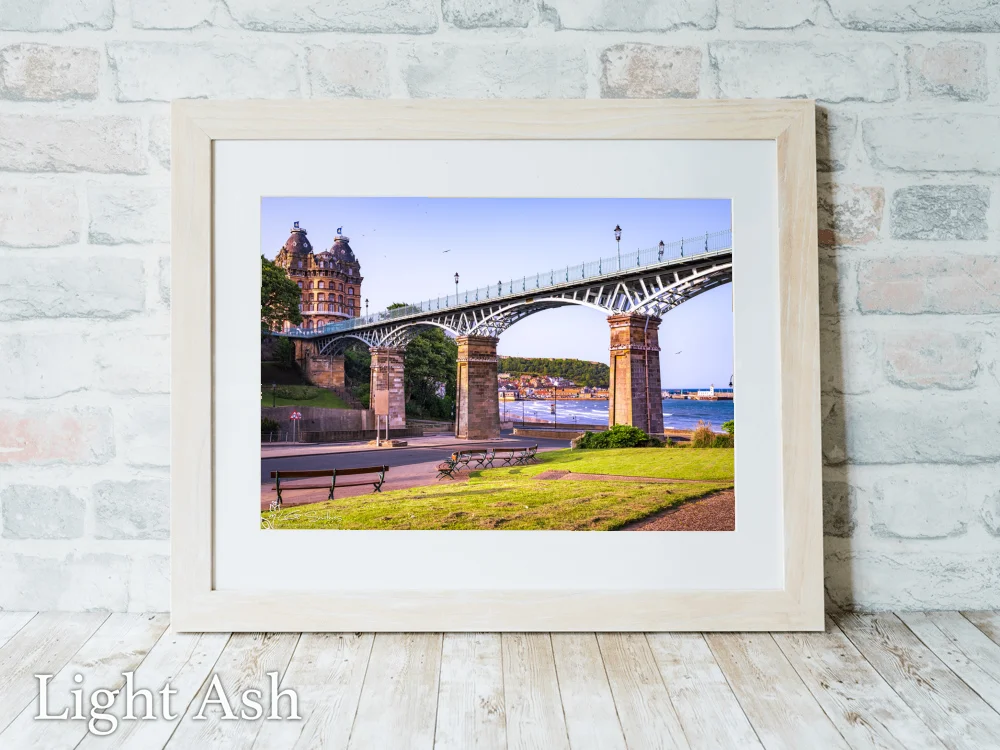 Scarborough South Bay with Spa Bridge and The Grand Hotel 5 Scarborough South Bay with Spa Bridge and The Grand Hotel - Light-Ash-Landscape-Frame