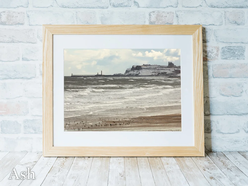 Seagulls On Whitby Beach 7 Seagulls On Whitby Beach - Ash-Landscape-Frame