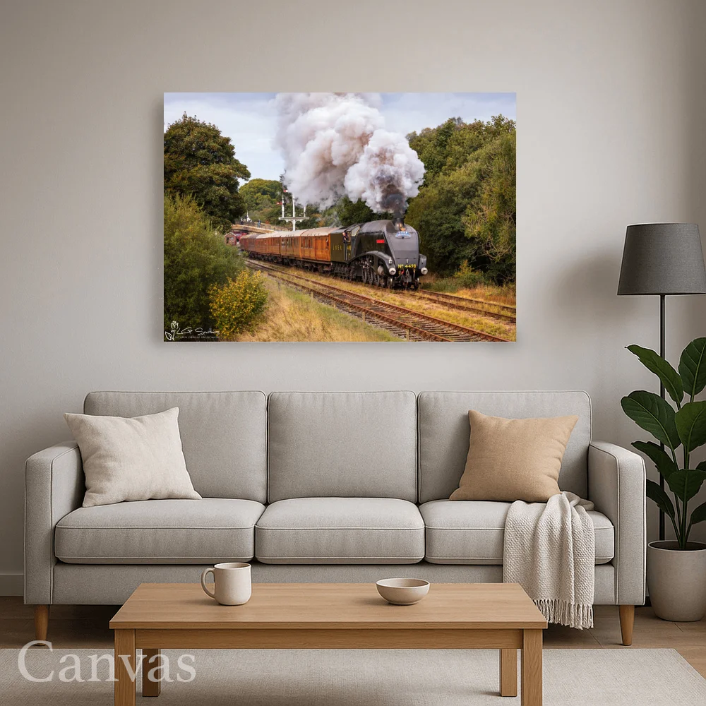 Sir Nigel Gresley Departing Goathland Station 8 Sir Nigel Gresley Departing Goathland Station - Wall-art-for-living-room-landscape