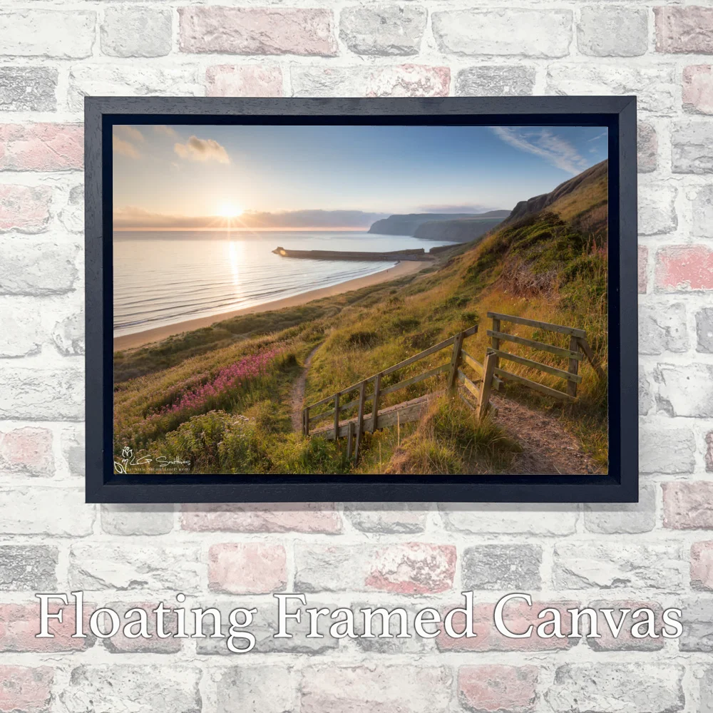 Skinningrove Sunrise 3 Skinningrove Sunrise - Landscape-Float-Frame-Canvas