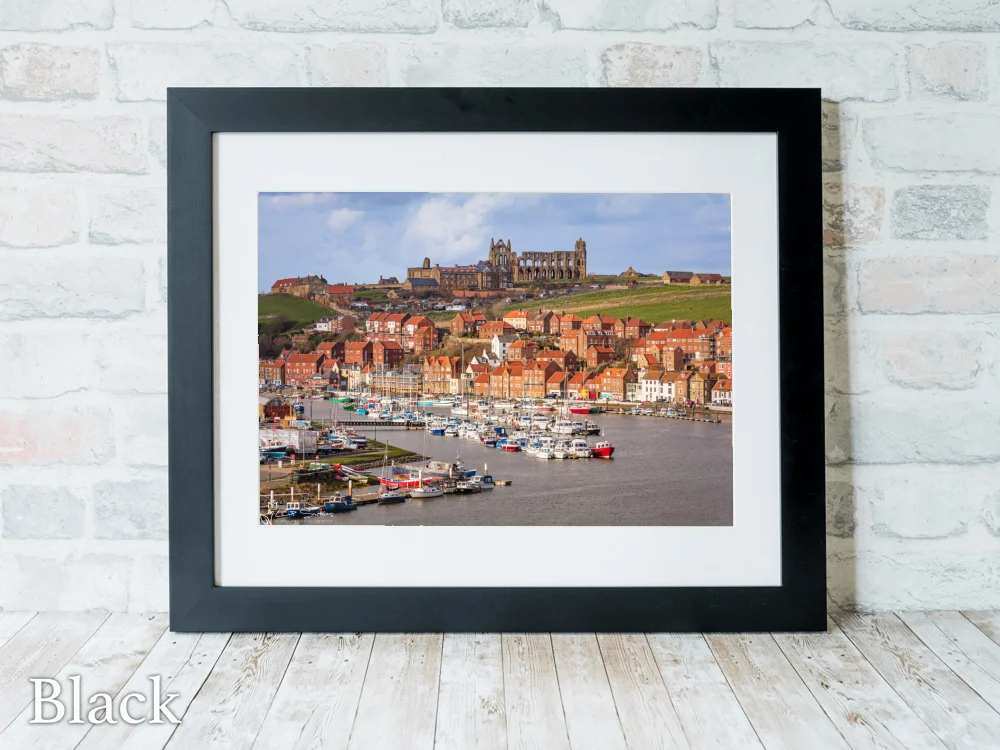 Spring Afternoon At Whitby Marina Black-Landscape-Frame Spring Afternoon At Whitby Marina - Black-Landscape-Frame