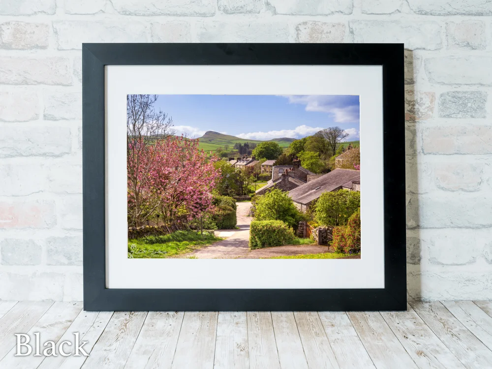 Stainforth Cottages in Spring Sunshine 6 Stainforth Cottages in Spring Sunshine - Black-Landscape-Frame