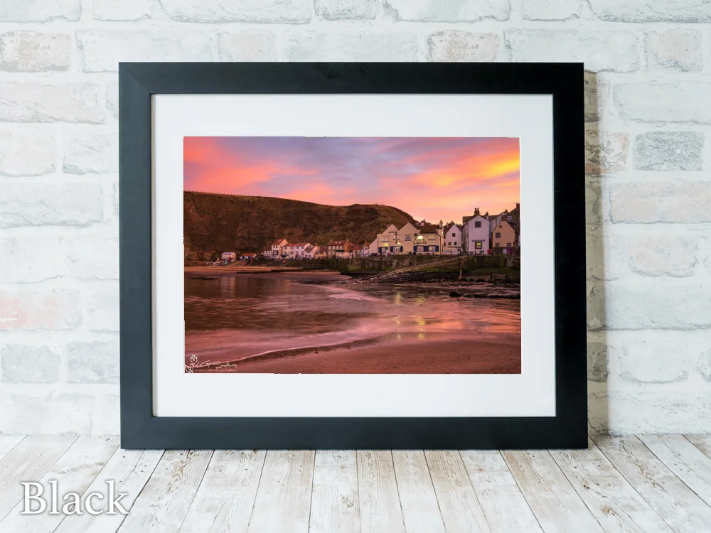 Staithes Afternoon Outside The Cod & Lobster 6 Staithes Afternoon Outside The Cod & Lobster - Black-Landscape-Frame