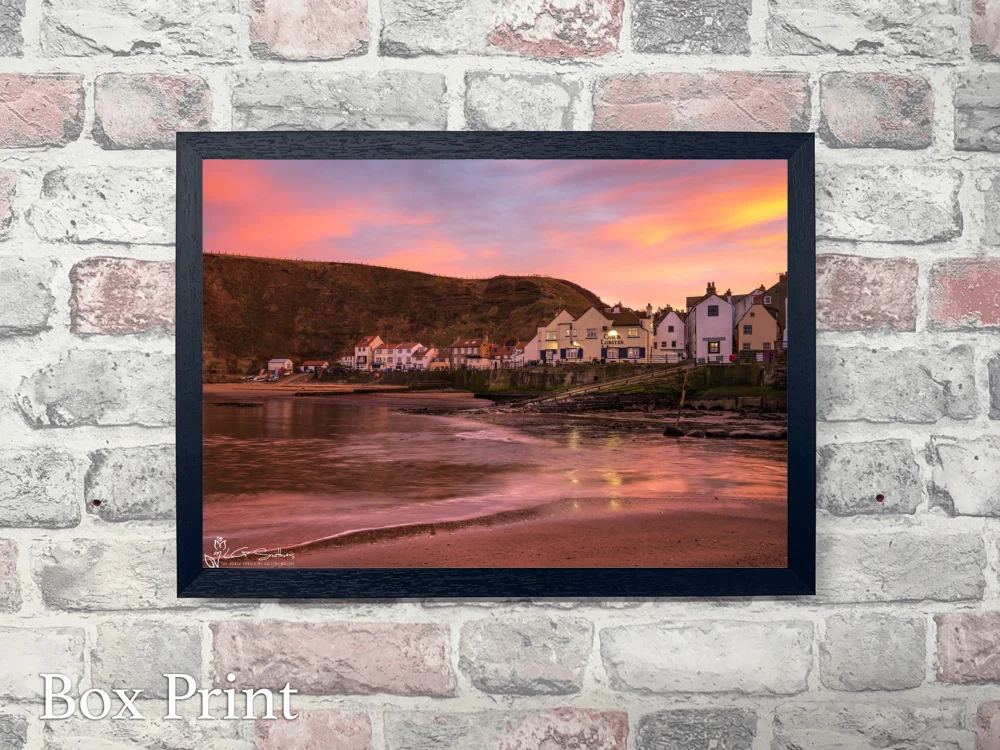 Staithes Afternoon Outside The Cod & Lobster 4 Staithes Afternoon Outside The Cod & Lobster - Landscape-Box-Print