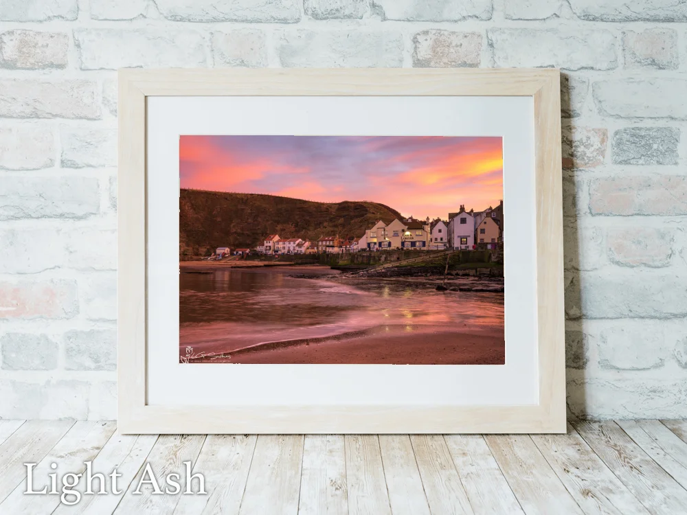 Staithes Afternoon Outside The Cod & Lobster 5 Staithes Afternoon Outside The Cod & Lobster - Light-Ash-Landscape-Frame