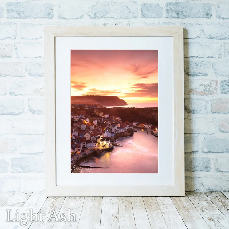 Staithes At Dusk 2019 2 Staithes At Dusk 2019 - Light-Ash-Portrait-Frame