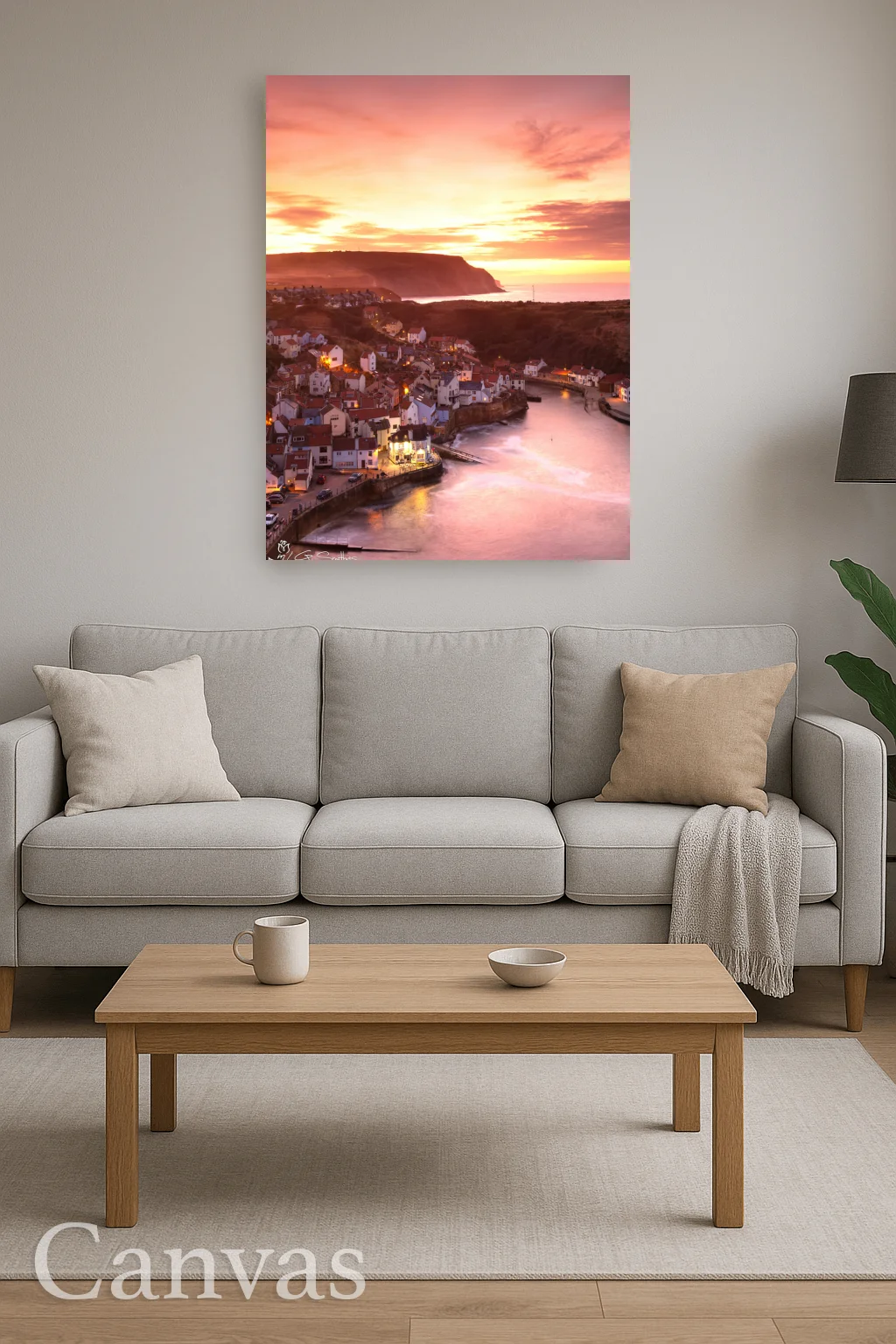 Staithes At Dusk 2019 8 Staithes At Dusk 2019 Canvas Wall art for living room