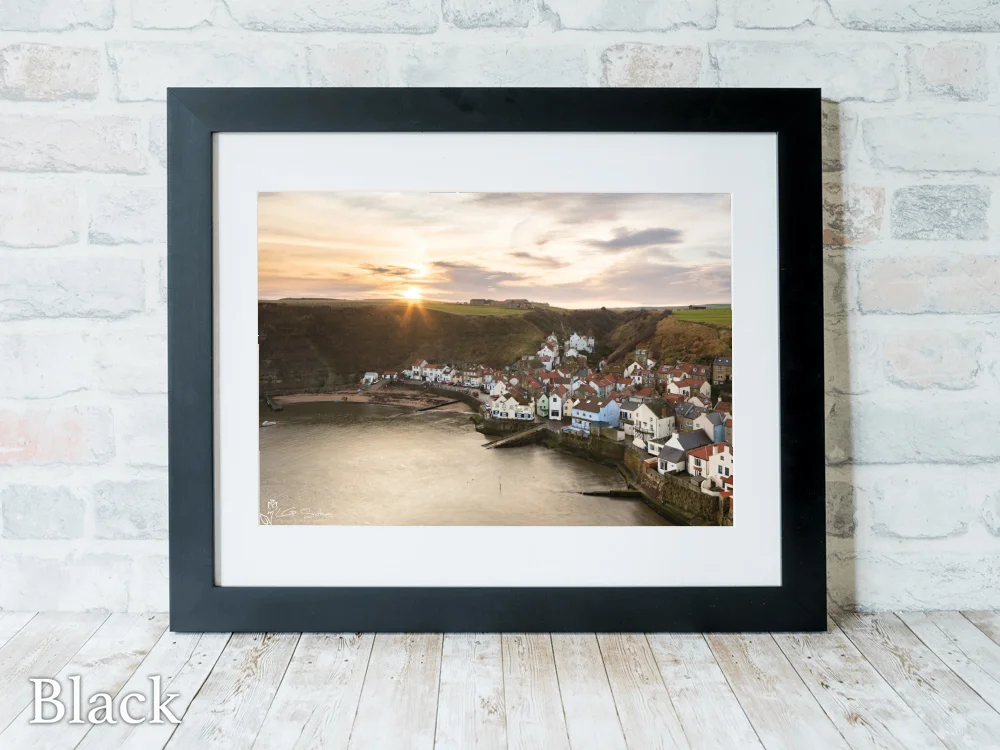 Staithes Beach Sunrise 6 Staithes Beach Sunrise - Black-Landscape-Frame
