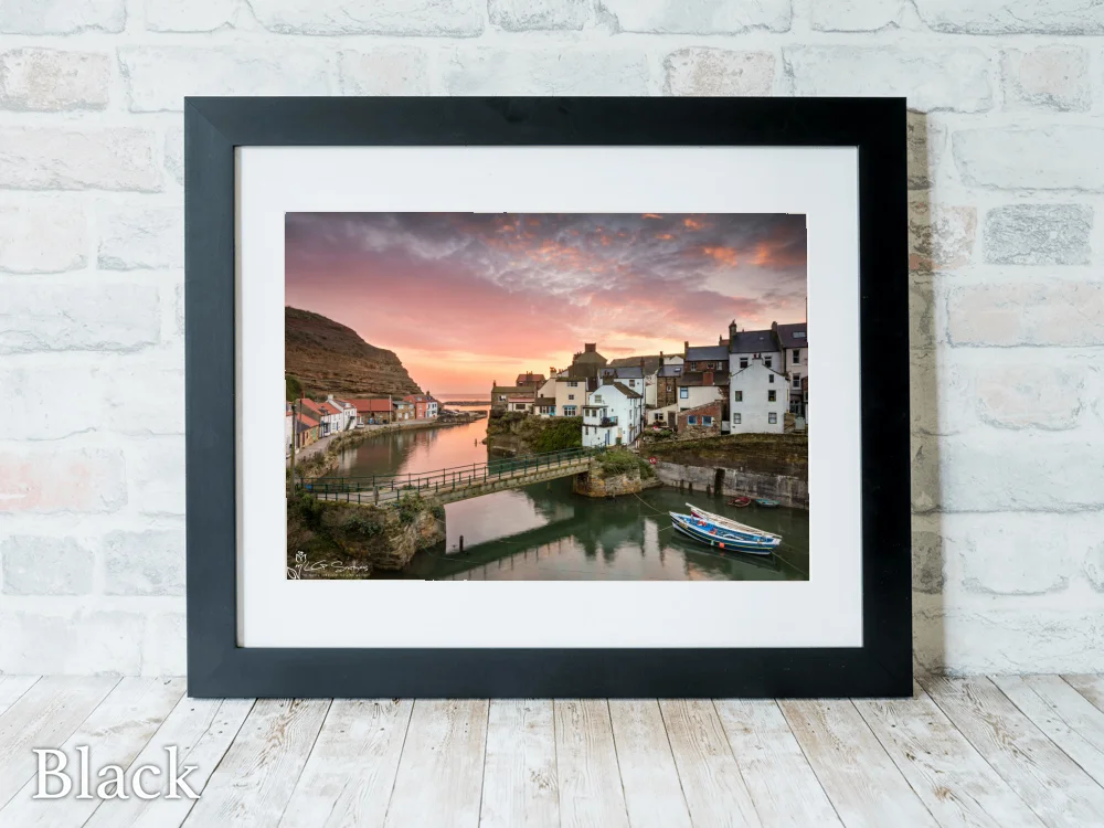 Staithes 6 Staithes - Black-Landscape-Frame