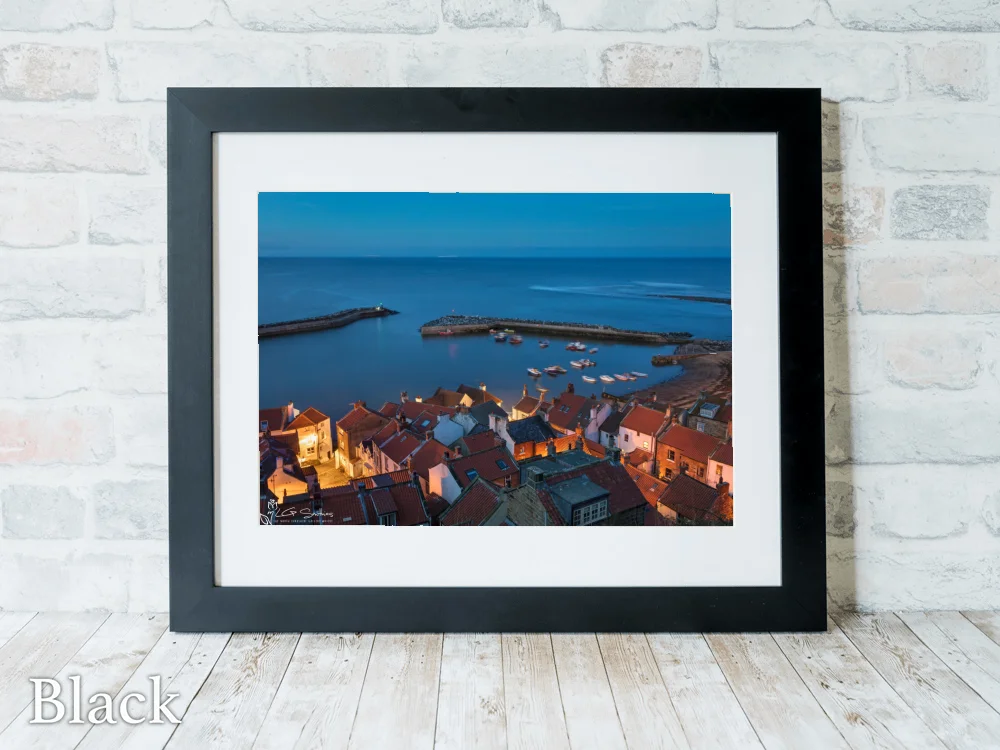 Staithes Boats In The Harbour 6 Staithes Boats In The Harbour - Black-Landscape-Frame