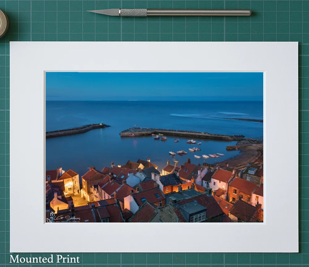 Staithes Boats In The Harbour 2 Staithes Boats In The Harbour - Landscape-Mounted-Print