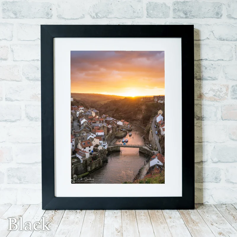 Staithes Glow 3 Staithes Glow - Black-Portrait-Frame