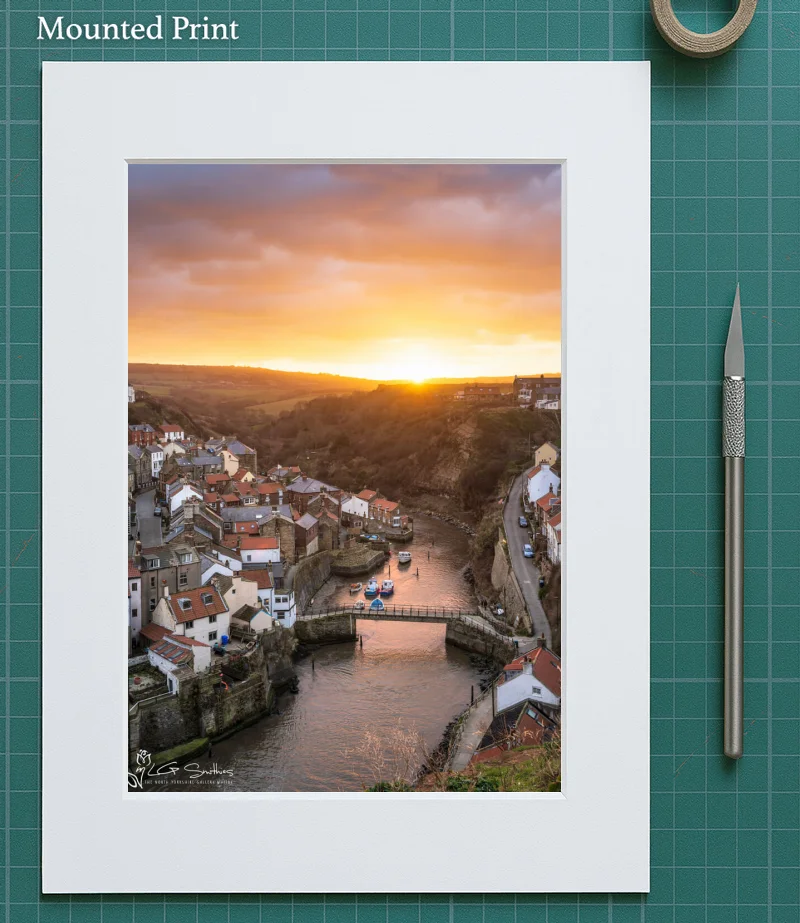 Staithes Glow 5 Staithes Glow - Mounted-Print-Portrait