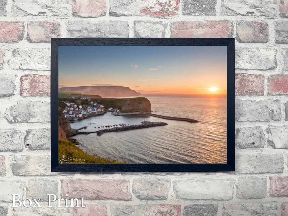 Staithes Harbour Sunset 4 Staithes Harbour Sunset - Landscape-Box-Print