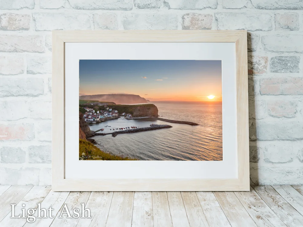 Staithes Harbour Sunset 5 Staithes Harbour Sunset - Light-Ash-Landscape-Frame