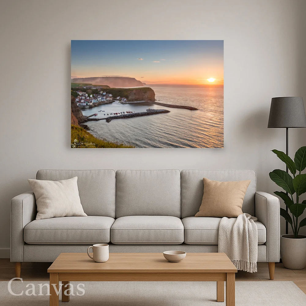 Staithes Harbour Sunset 8 Staithes Harbour Sunset - Wall-art-for-living-room-landscape