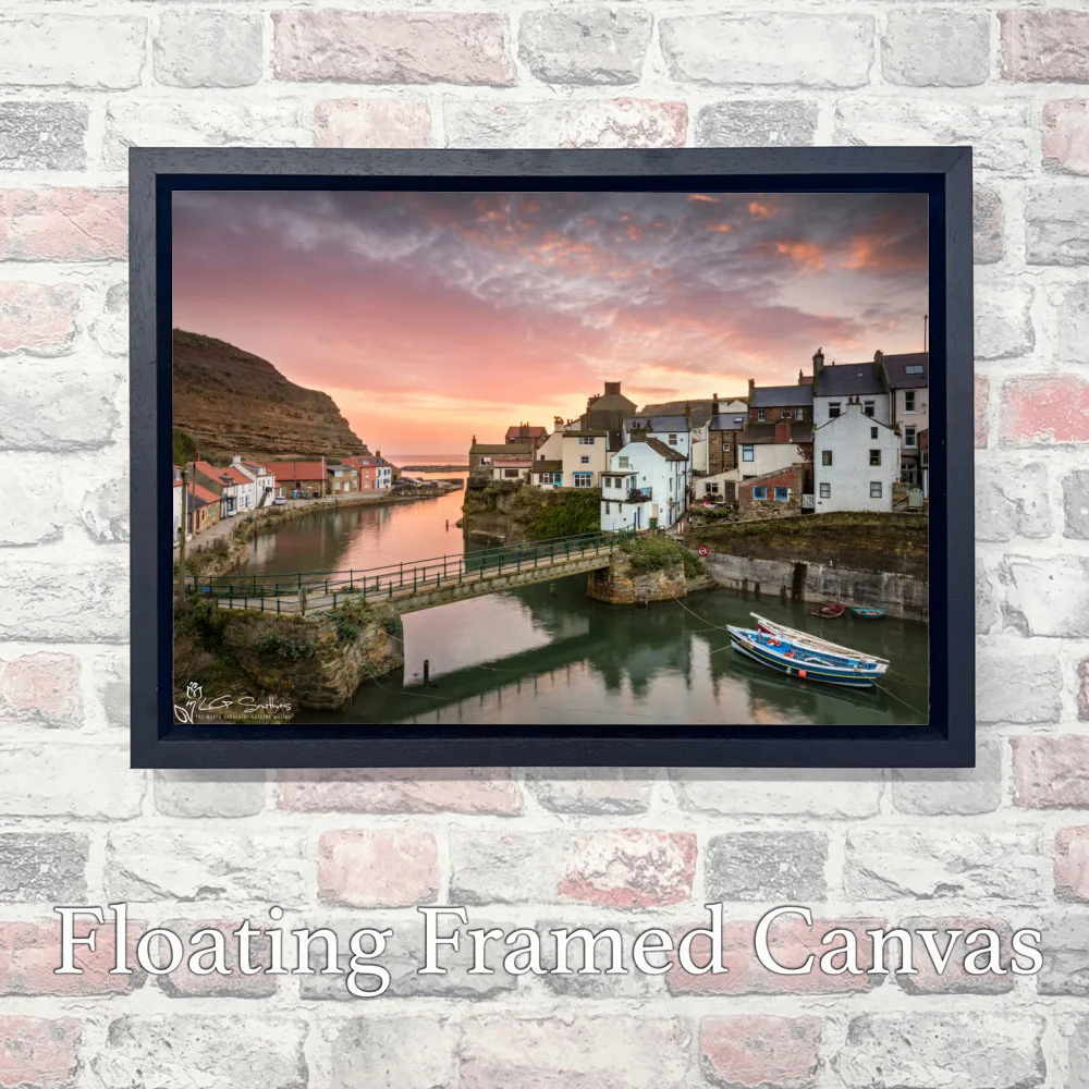 Staithes 3 Staithes - Landscape-Float-Frame-Canvas