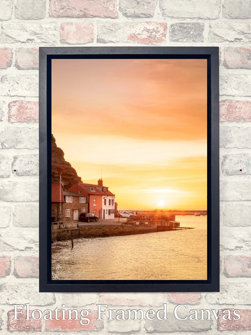Staithes Lifeboat Shed At Sunrise 7 Staithes Lifeboat Shed At Sunrise - Float-Frame-Canvas-Portrait