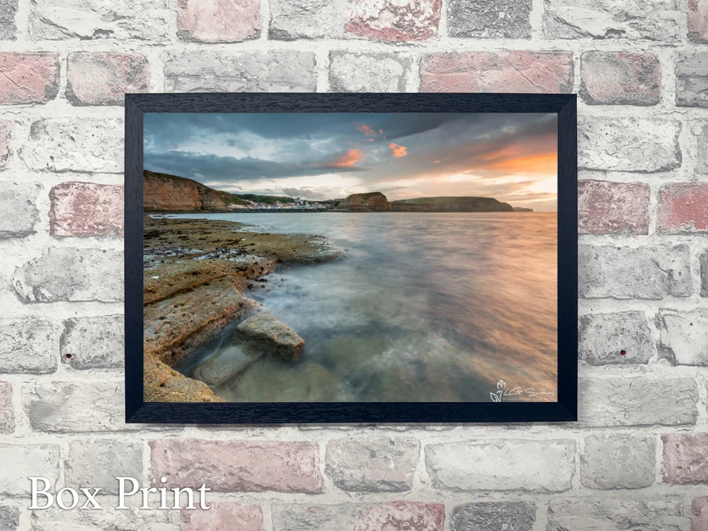Staithes Low Tide Sunset 4 Staithes Low Tide Sunset - Landscape-Box-Print