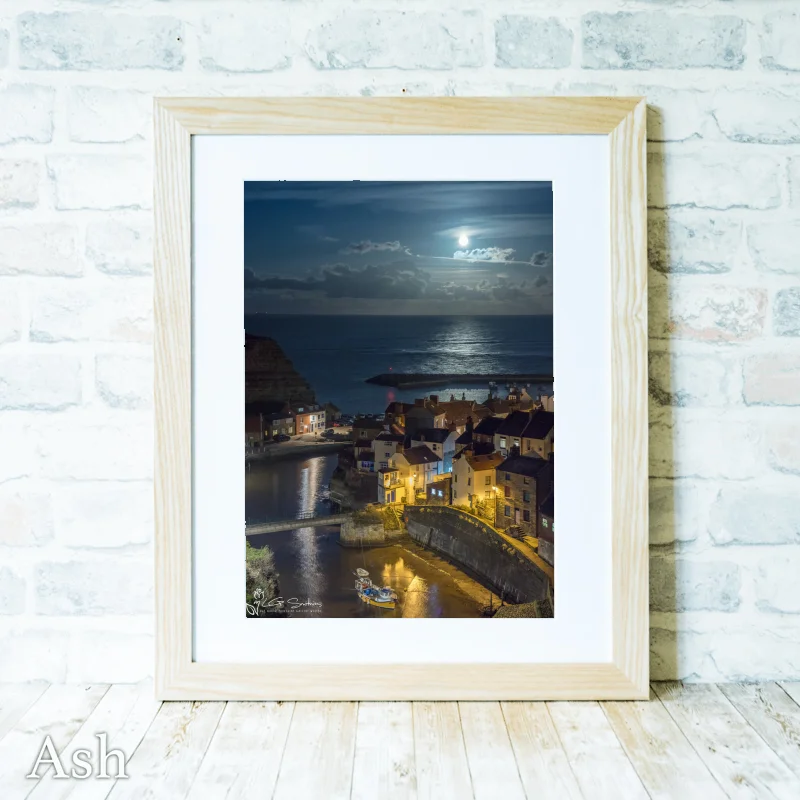 Staithes Moonrise 4 Staithes Moonrise - Ash-Portrait-Frame