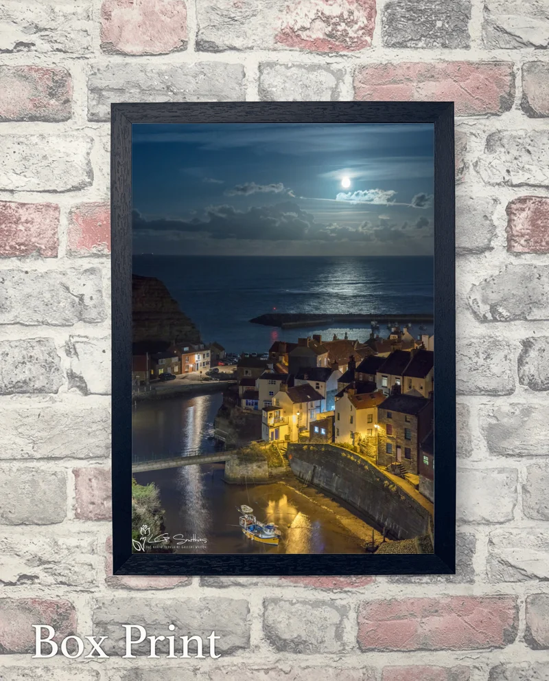 Staithes Moonrise 6 Staithes Moonrise - Box-Print-Portrait
