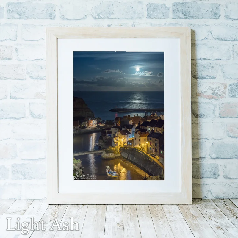 Staithes Moonrise 2 Staithes Moonrise - Light-Ash-Portrait-Frame