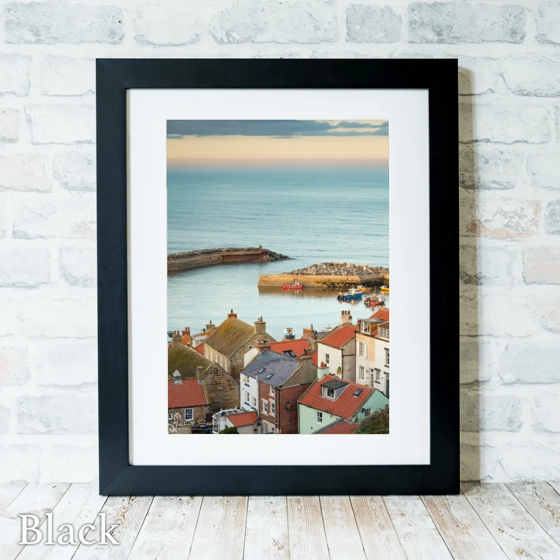 Staithes On The Yorkshire Coast 3 Staithes On The Yorkshire Coast - Black-Portrait-Frame