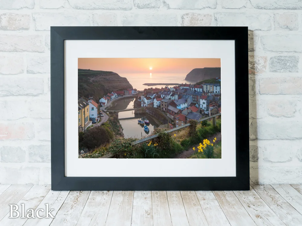 Staithes Spring Sunrise 6 Staithes Spring Sunrise - Black-Landscape-Frame