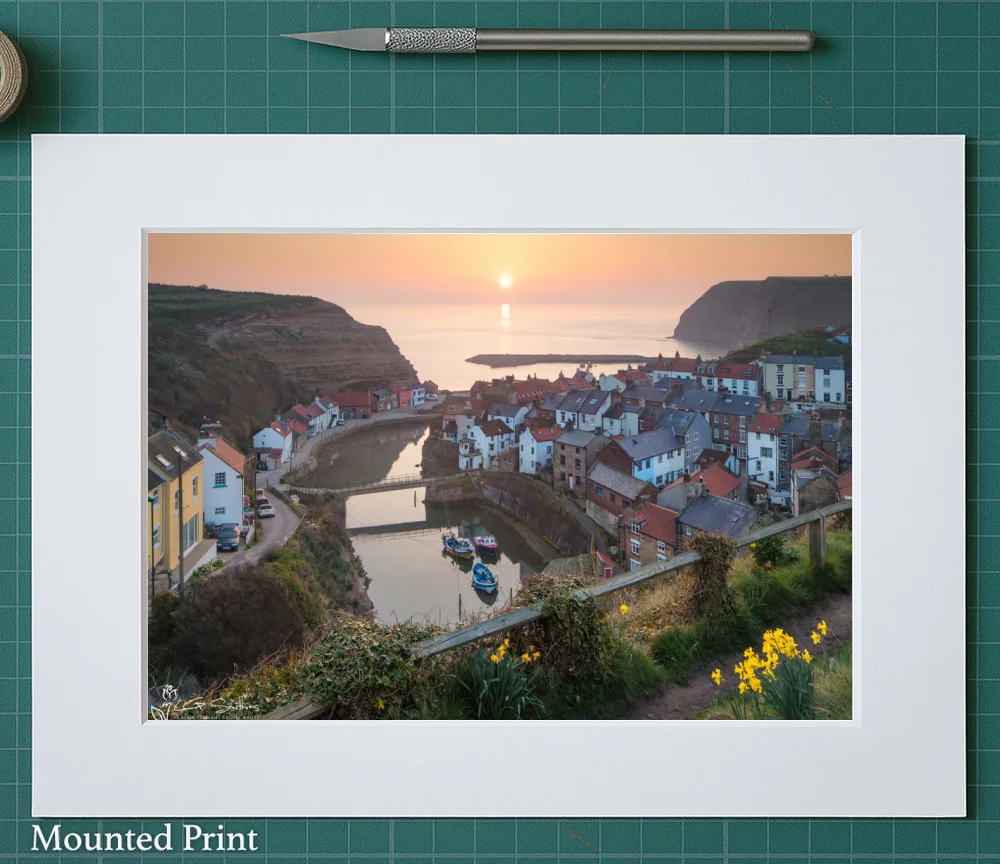 Staithes Spring Sunrise 2 Staithes Spring Sunrise - Landscape-Mounted-Print