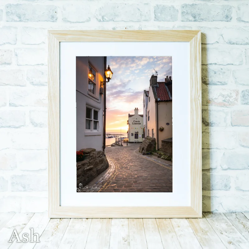 Staithes Sunrise By The Cod And Lobster 4 Staithes Sunrise By The Cod And Lobster - Ash-Portrait-Frame