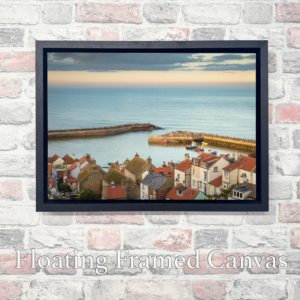 Staithes Village and Harbour 3 Staithes Village and Harbour - Landscape-Float-Frame-Canvas