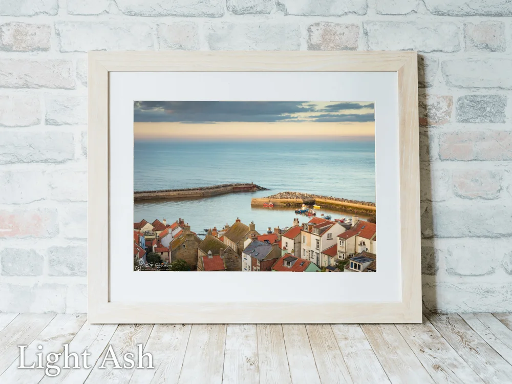 Staithes Village and Harbour 5 Staithes Village and Harbour - Light-Ash-Landscape-Frame