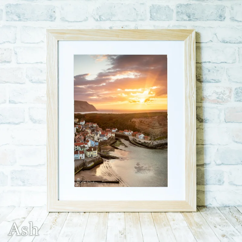 Staithes Village Sunset 4 Staithes Village Sunset - Ash-Portrait-Frame