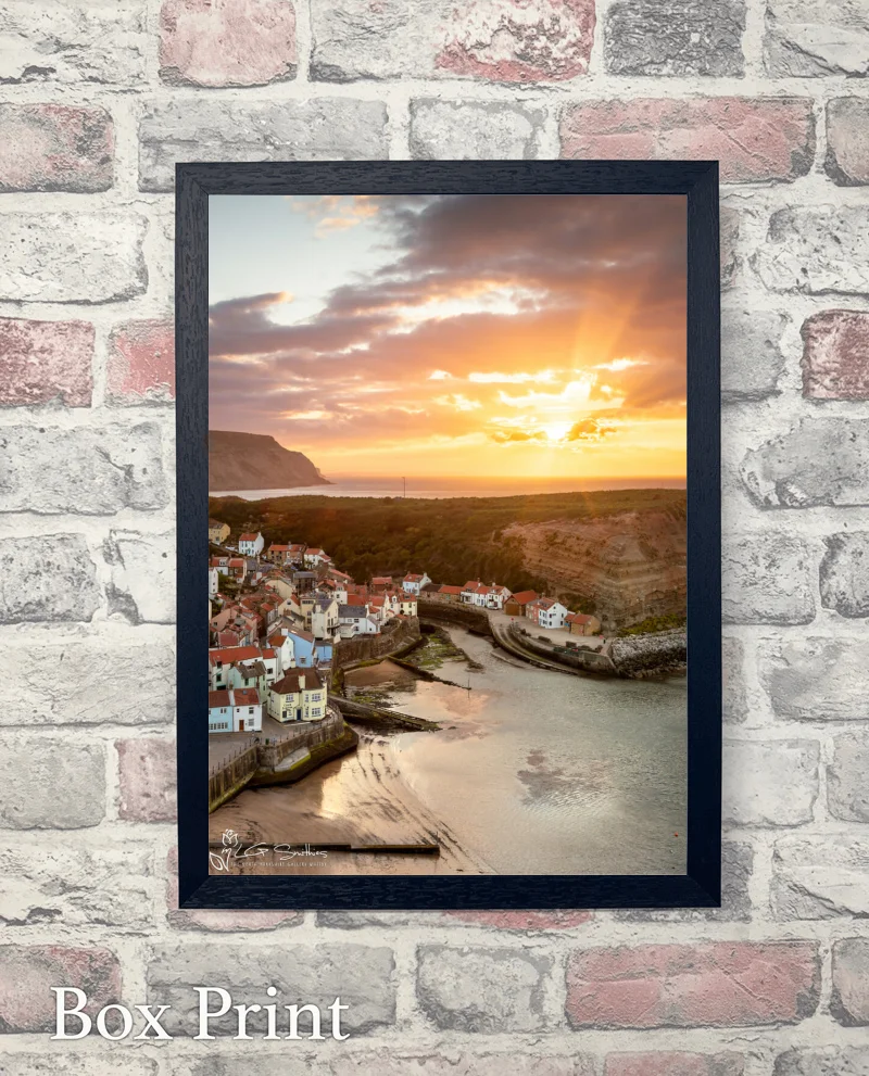 Staithes Village Sunset 6 Staithes Village Sunset - Box-Print-Portrait
