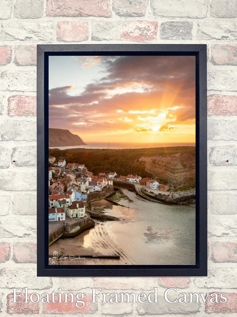 Staithes Village Sunset 7 Staithes Village Sunset - Float-Frame-Canvas-Portrait
