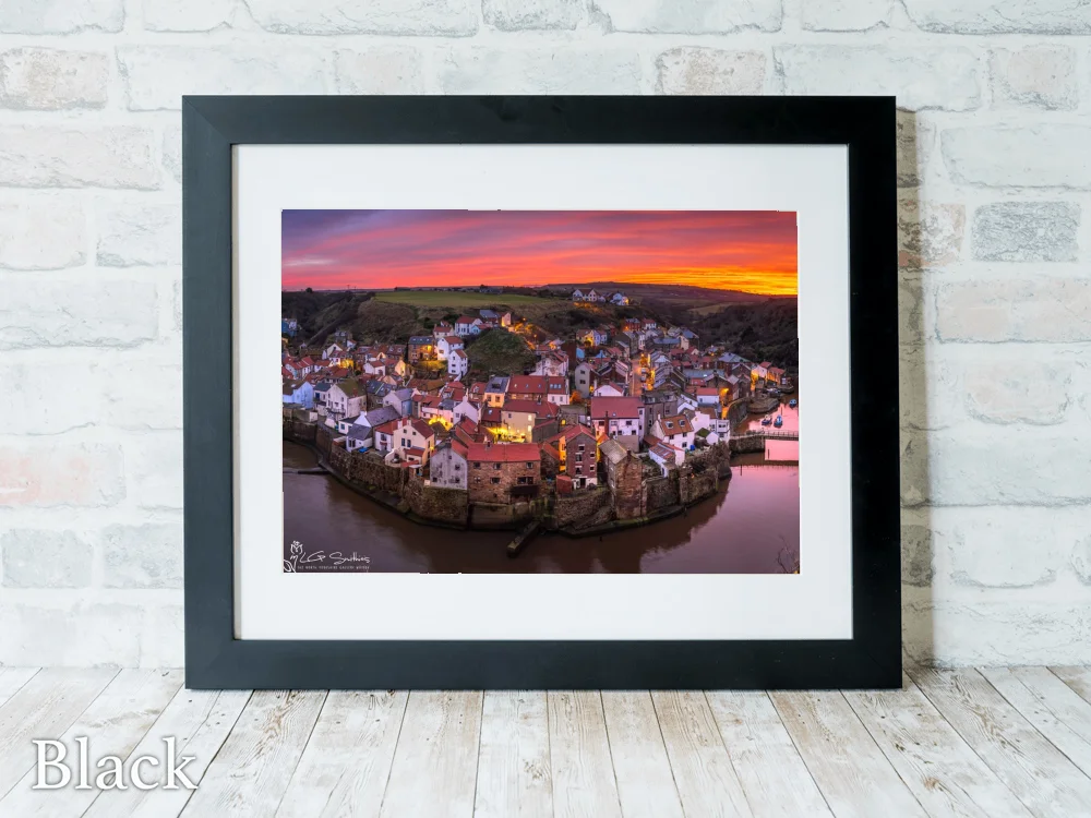 Staithes Winter Evening 6 Staithes Winter Evening - Black-Landscape-Frame