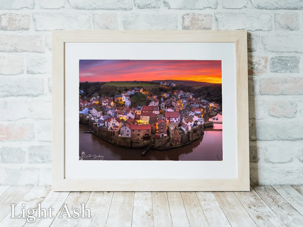 Staithes Winter Evening 5 Staithes Winter Evening - Light-Ash-Landscape-Frame
