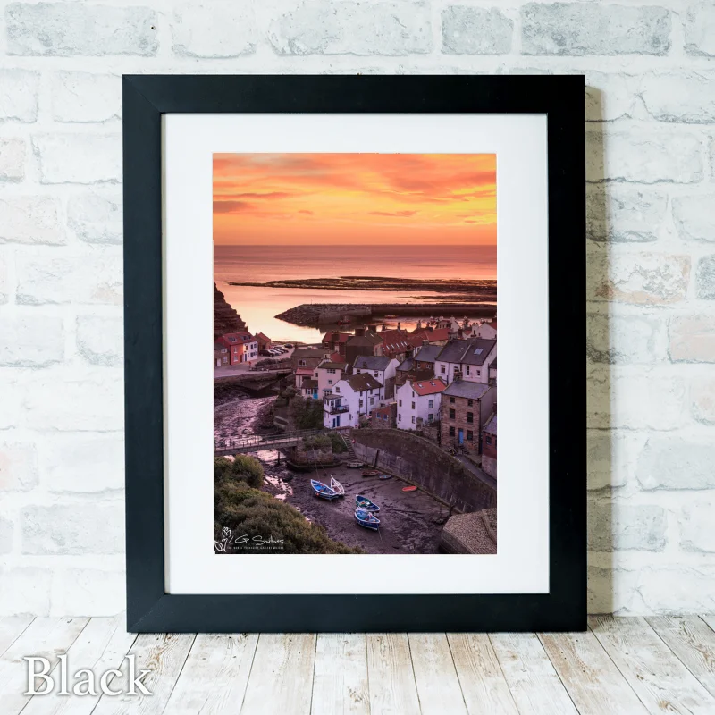 Staithes Yorkshire 3 Staithes Yorkshire - Black-Portrait-Frame