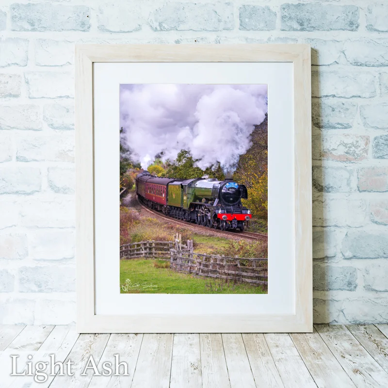 Steam Loco 60103 Flying Scotsman On The NYMR 2 Steam Loco 60103 Flying Scotsman On The NYMR - Light-Ash-Portrait-Frame