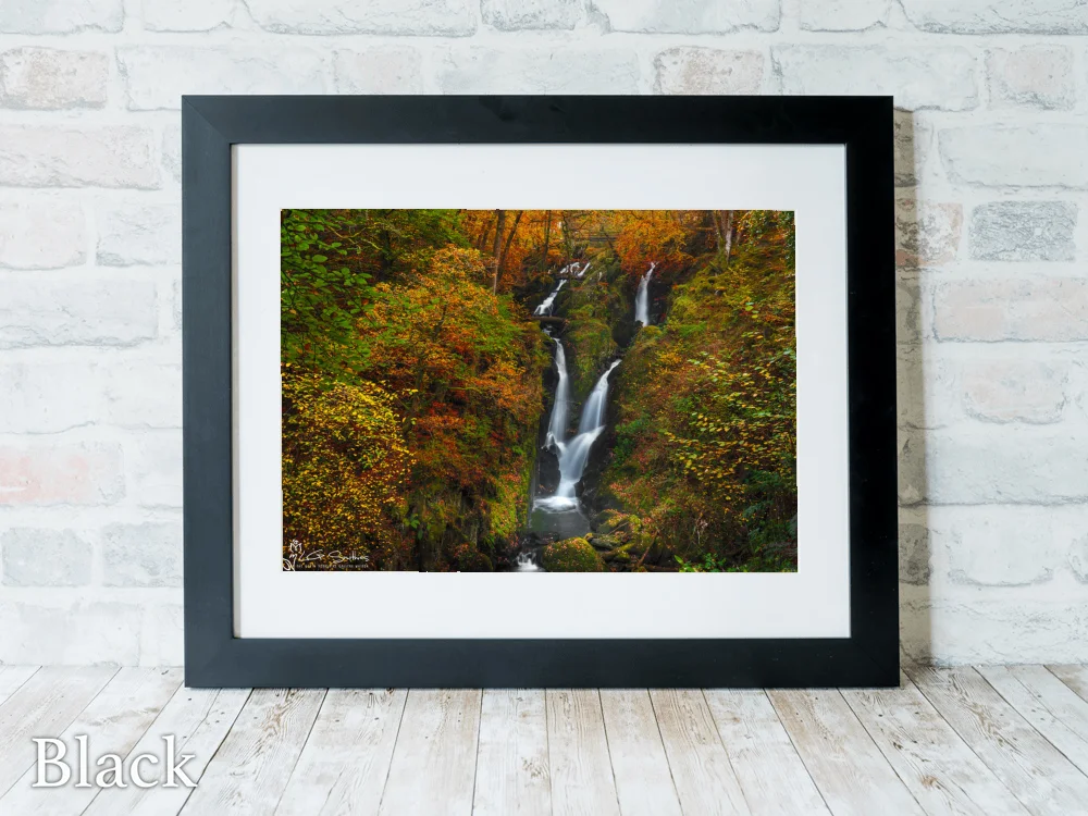 Stock Ghyll Force Waterfall 6 Stock Ghyll Force Waterfall - Black-Landscape-Frame