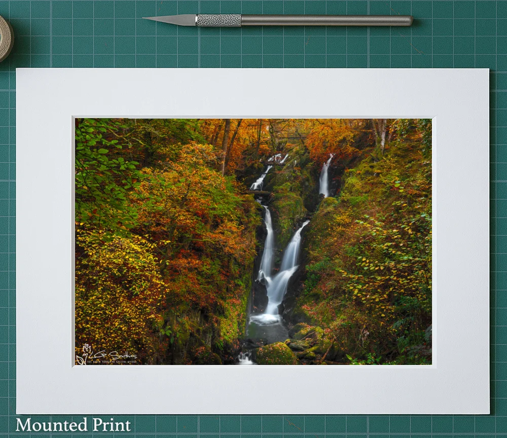 Stock Ghyll Force Waterfall 2 Stock Ghyll Force Waterfall - Landscape-Mounted-Print