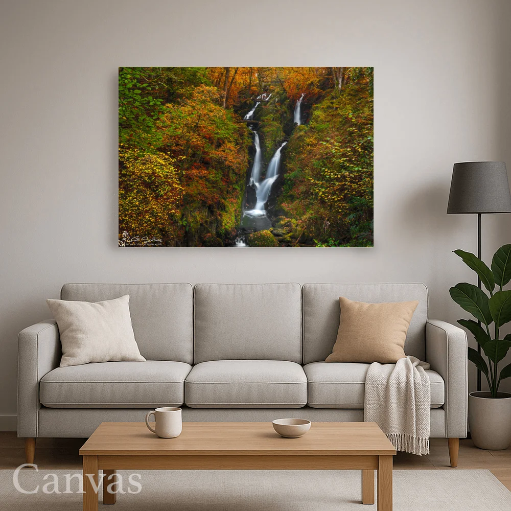 Stock Ghyll Force Waterfall 8 Stock Ghyll Force Waterfall - Wall-art-for-living-room-landscape