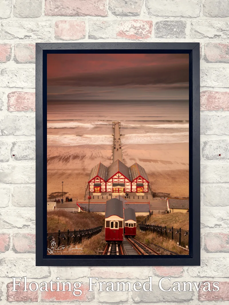 Storm Clouds Gather Over A Busy Saltburn Pier 8 Storm Clouds Gather Over A Busy Saltburn Pier - Float-Frame-Canvas-Portrait
