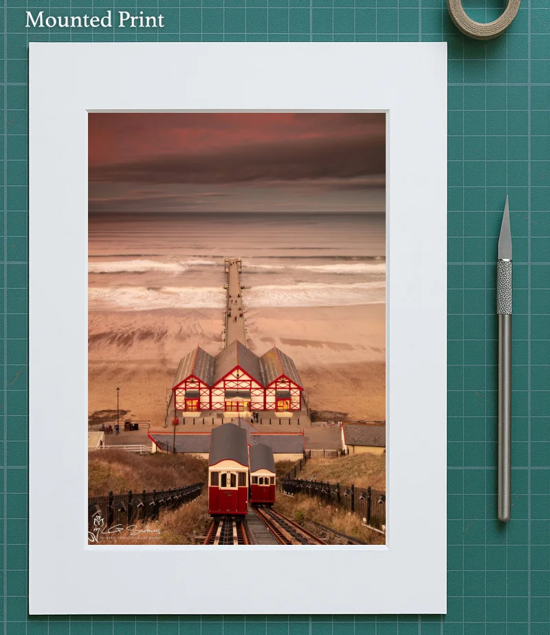 Storm Clouds Gather Over A Busy Saltburn Pier 6 Storm Clouds Gather Over A Busy Saltburn Pier - Mounted-Print-Portrait