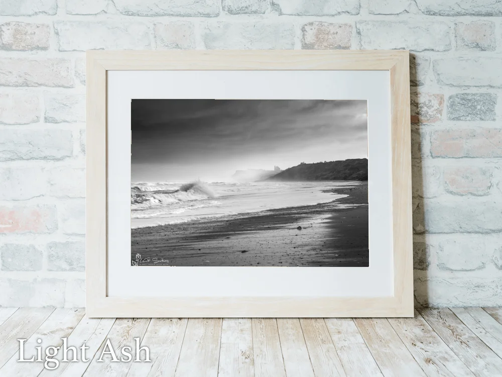 Storm On Whitby Beach 5 Storm On Whitby Beach - Light-Ash-Landscape-Frame